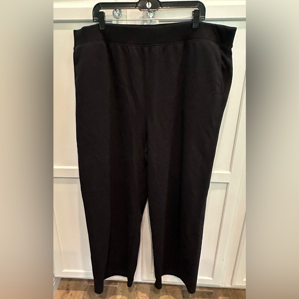 2X Ava & Viv Black Fleece Pants